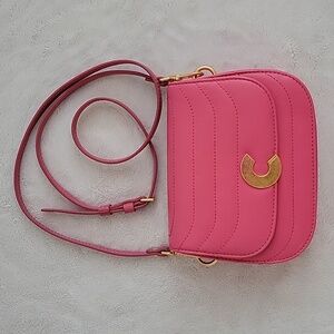 Coccinelle Pink Quilted Leather Crossbody Bag
